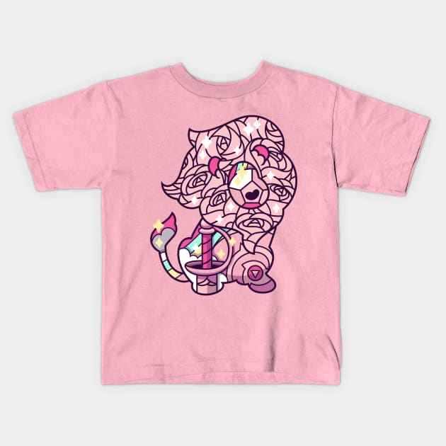 Magical Silhouettes Lion Kids T-Shirt by GillesBone